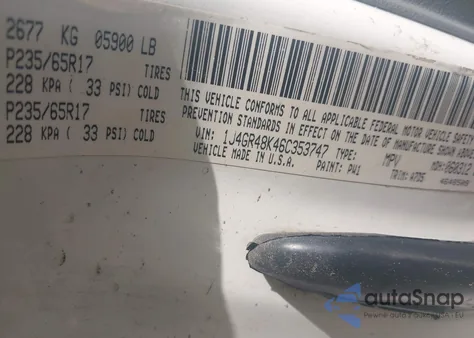 2006 Jeep Grand Cherokee Laredo from USA, damaged, VIN 1J4GR48K46C353747